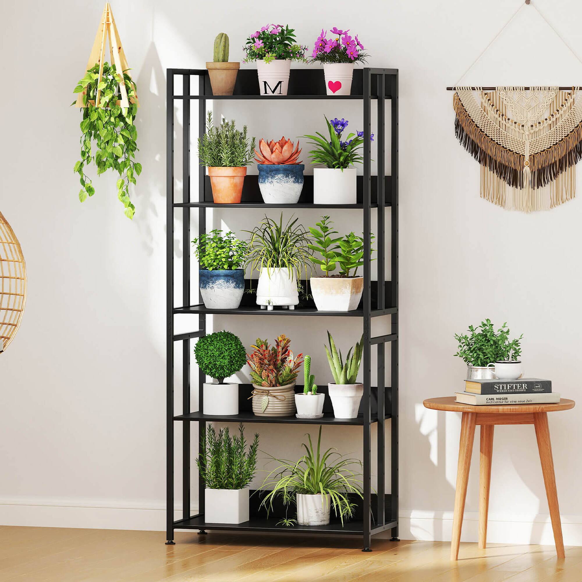 Alt View 4. Costway - Costway 1 PCS 5 Tier Bookshelf 62" Tall Bookcase with Tiltable Shelves Display Storage Rack - Black.