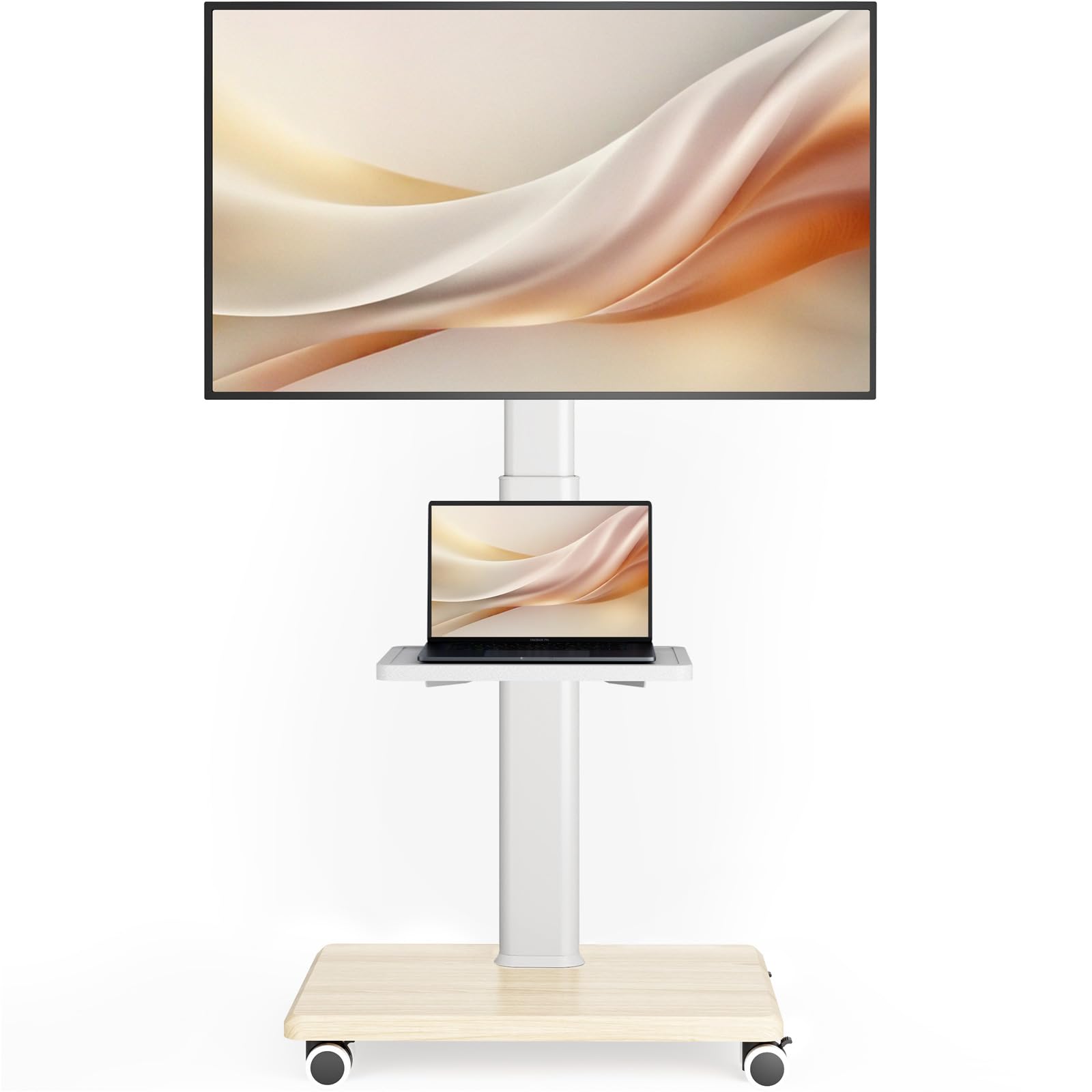 Grain Mobile TV Stand with Shelf