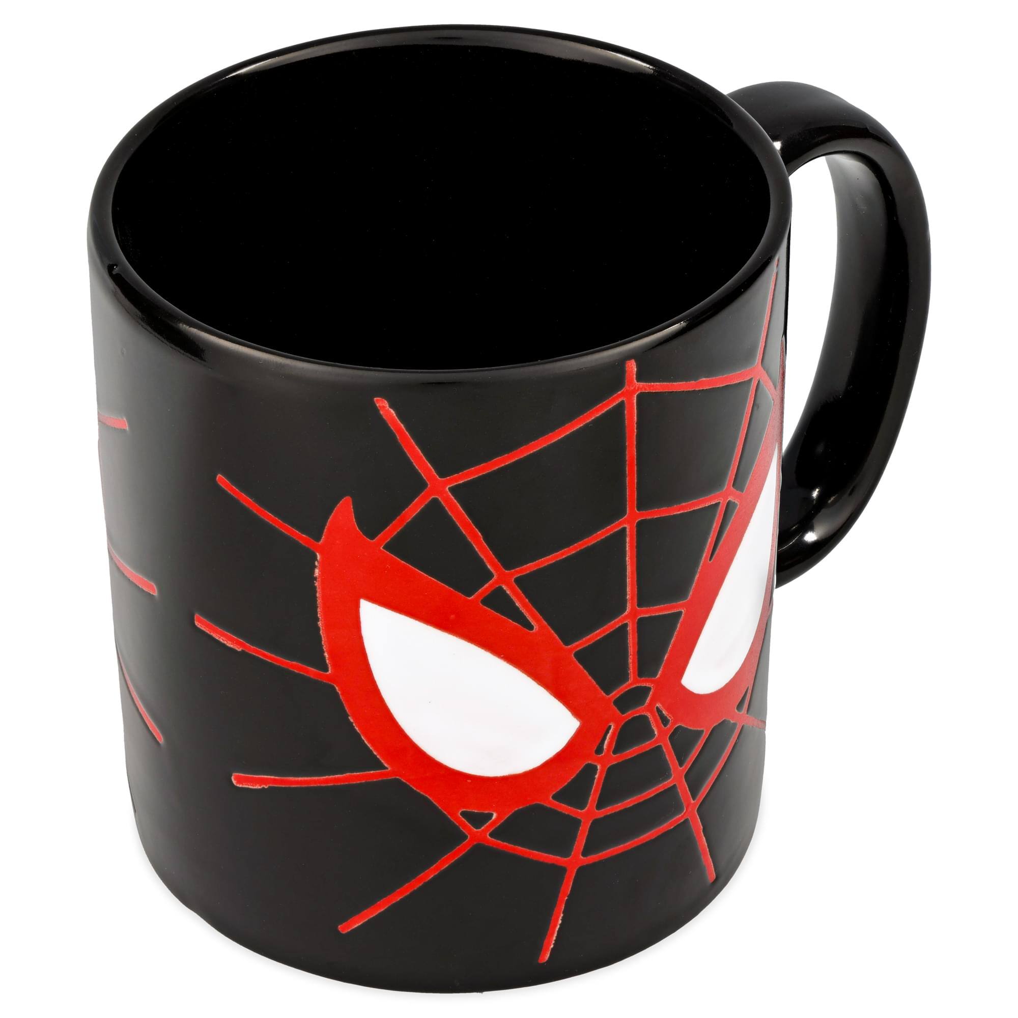 Alt View 10. Silver Buffalo - Marvel Spider-Man Miles Morales Mask Wax-Resist 20-Ounce Ceramic Mug - Black.