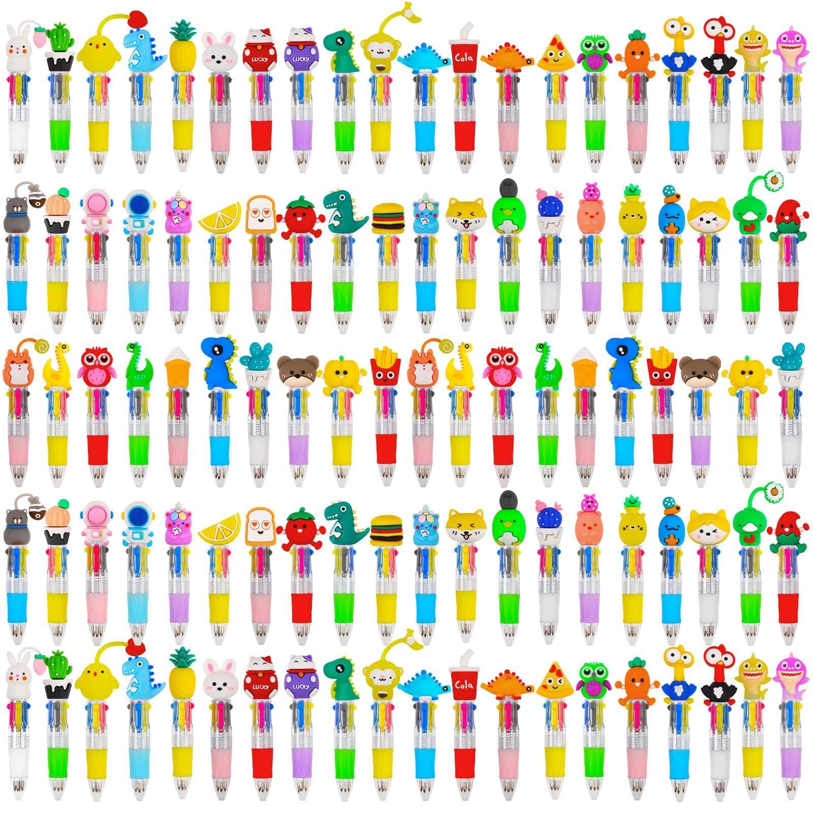 Paradigms Interiors - Mini Multicolor Pens In One 4 in 1 Cute Bulk For Fun Ballpoint Birthdays And Children' Party Favors Gifts Teacher Sch...