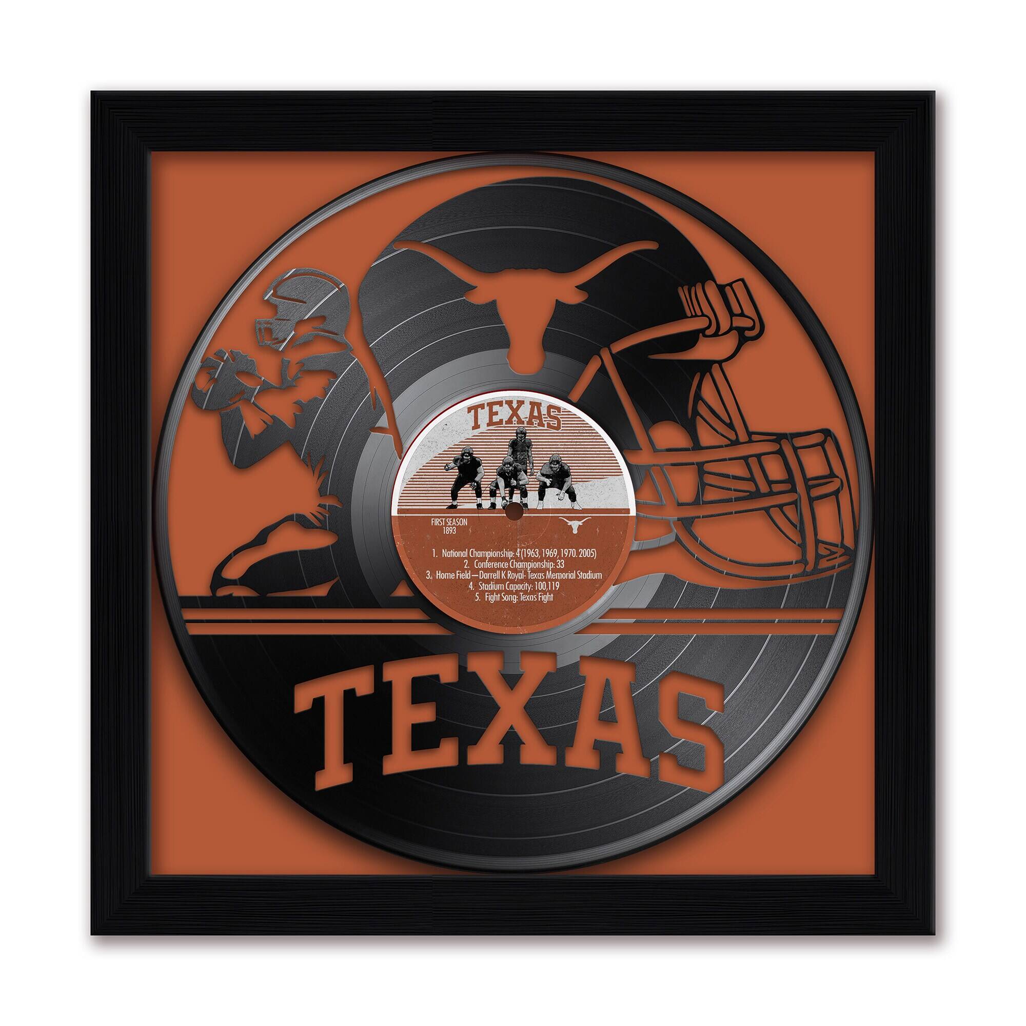 Texas Longhorns Framed 13" x 13" Vinyl Record Art Print