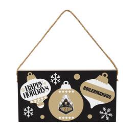 Evergreen Enterprises - Purdue Boilermakers 6" x 11" Holiday Wood Wall Sign - Multicolor