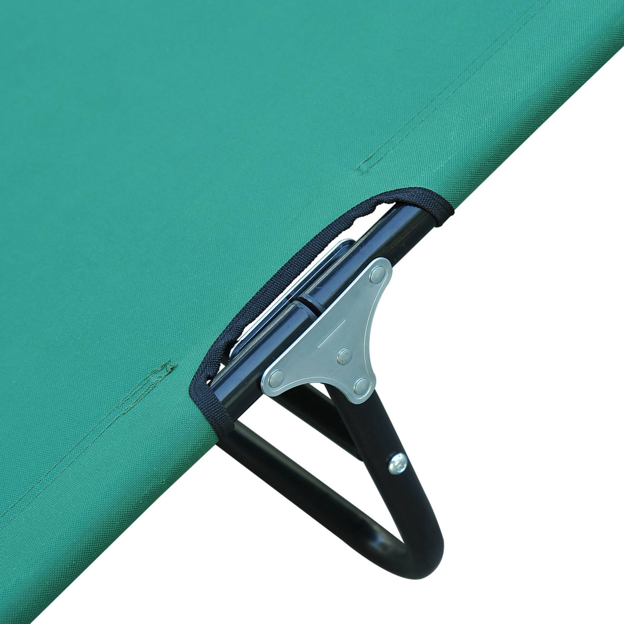 Alt View 8. Outsunny - Folding Chaise Lounge Pool Chairs, Outdoor Sun Tanning Chairs with 5-Level Reclining Back, Steel Frame for Beach - Green.