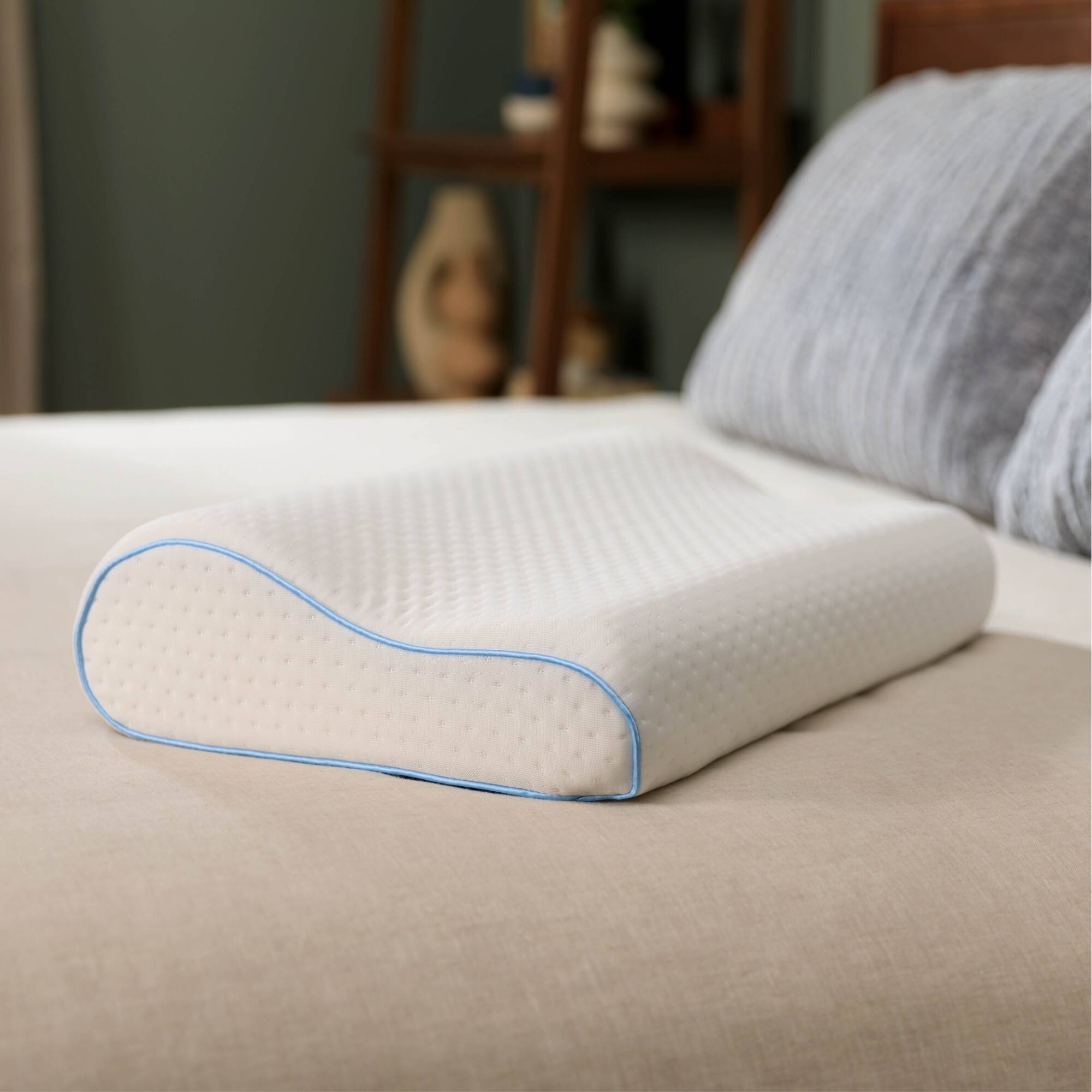 Alt View 3. Tempur-Pedic - TEMPUR-Neck™ + Cooling Pillow, Standard - Medium Profile  - 2-Pack - White.