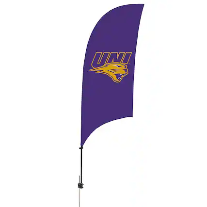 Front. Victory Corps - Northern Iowa Panthers 7.5' Razor Feather Stake Flag - Multicolor.