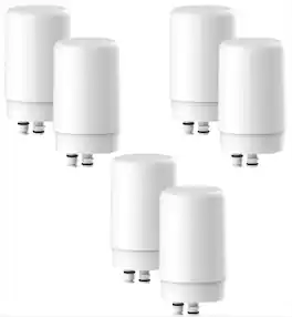 Waterdrop - 7027W-6 Faucet Water Filter, Replacement for Brita® Filter, 36311 On Tap Water Filtration System - White