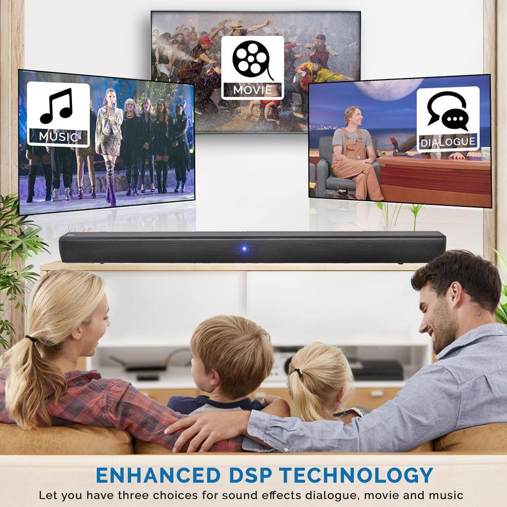 ENHANCED DSP TECHNOLOGY

Let you have three choices for sound effects dialogue, movie and music

MUSIC

MOVIE

DIALOGUE