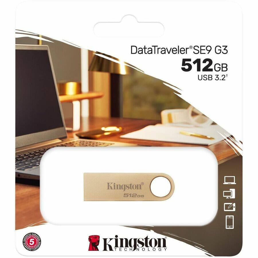 DataTraveler SE9 G3  
512GB  
USB 3.2+  

Kingston  
512GB  

Kingston Technology
