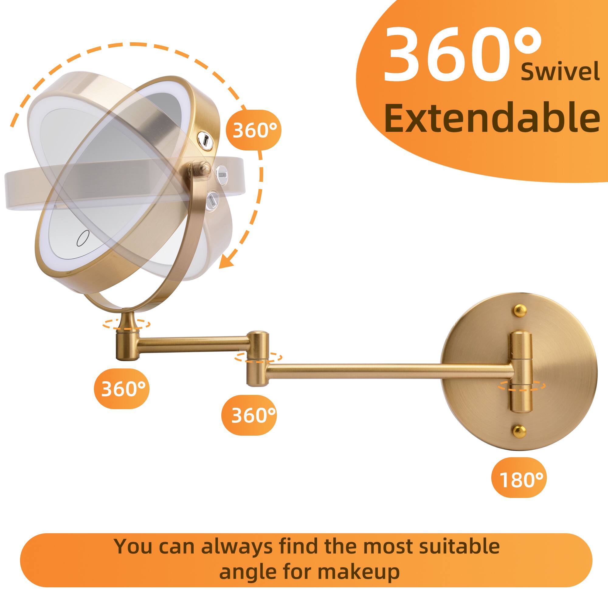 360° Swivel Extendable

You can always find the most suitable angle for makeup