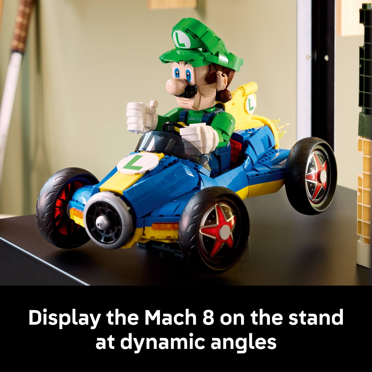 Display the Mach 8 on the stand at dynamic angles