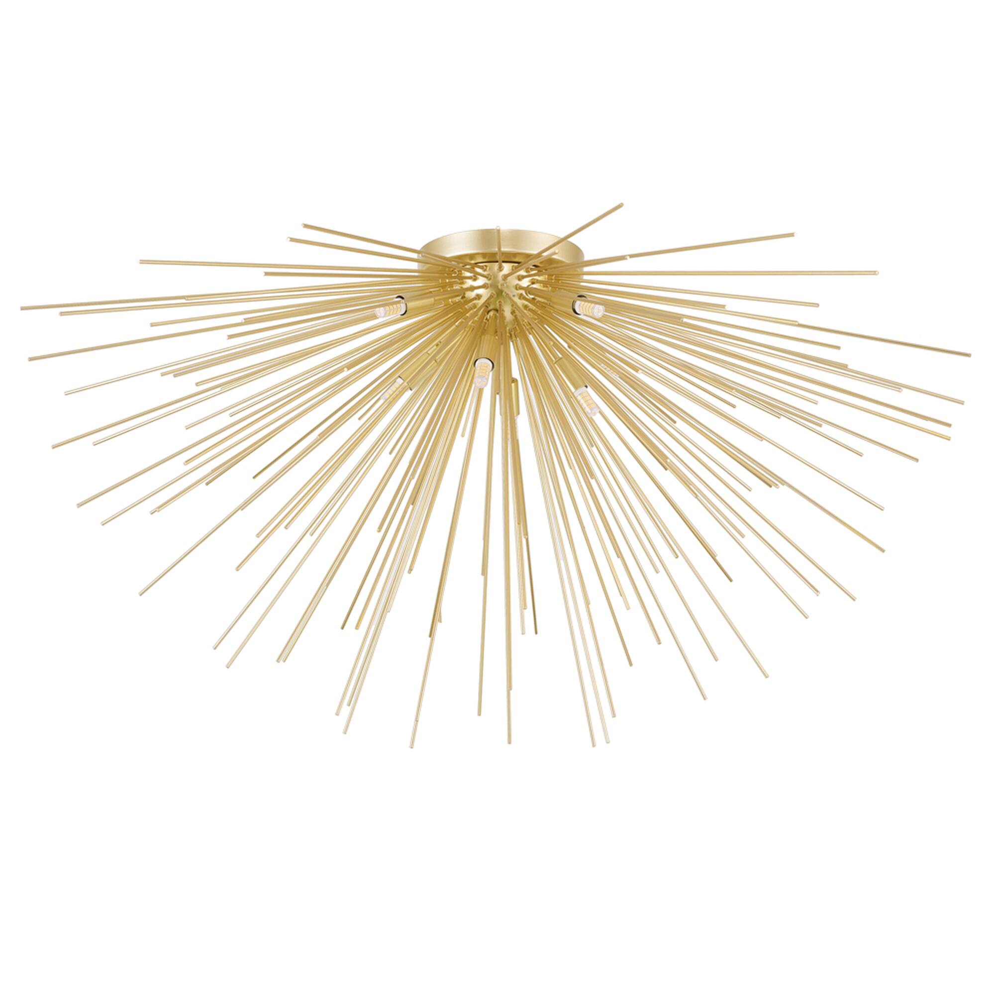 Alt View 1. CWI Lighting - Savannah 8 Light Flush Mount With Gold Leaf Finish - Gold Leaf.