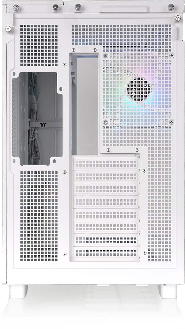 Alt View 3. Thermaltake - View 380 XL TG ARGB Dual-Chamber Chassis with Hidden-Connector Motherboard Support ATX Mid Tower PC Case - Snow.