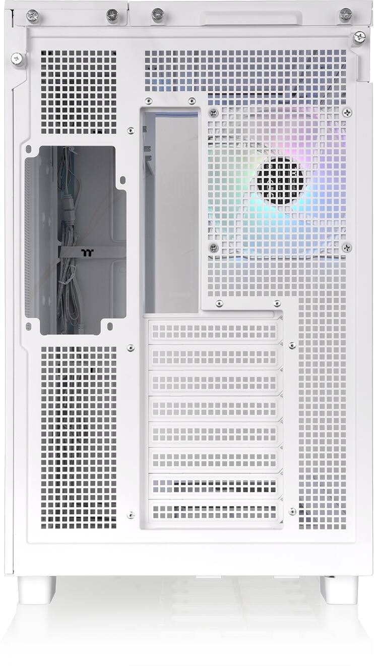 Alt View 3. Thermaltake - View 380 XL TG ARGB Dual-Chamber Chassis with Hidden-Connector Motherboard Support ATX Mid Tower PC Case - Snow.