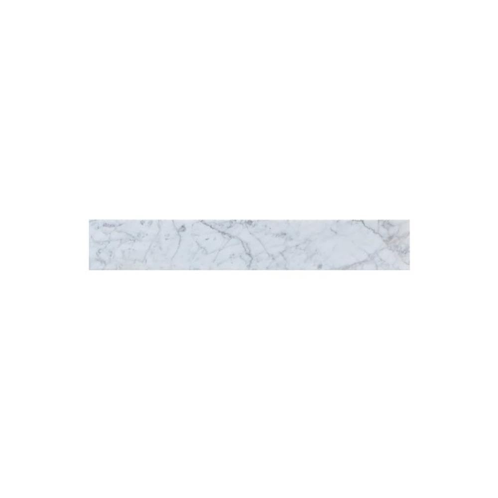 Left. Elegant Kitchen and Bath - 24 inch backsplash in carrara white - Carrara White.