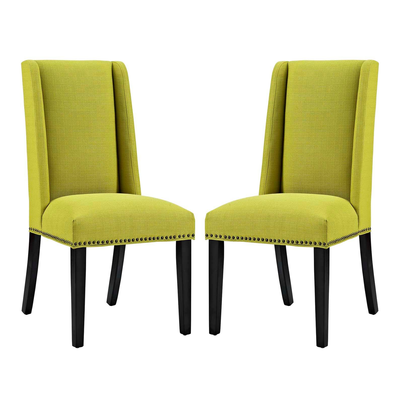 Baron Fabric Dining Chair Set of 2 by Modway - Wheatgrass
