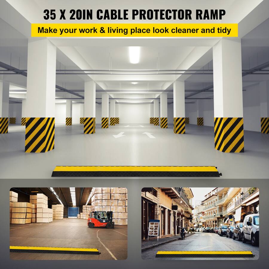 Cable Tidy Ramp VEVOR 5 Channel Cable Protectors Extreme Rubber Cable Ramps Heavy Duty ...