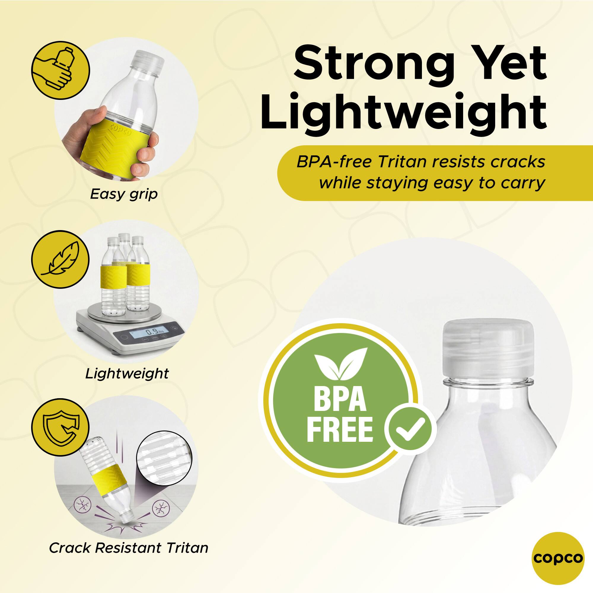 COPSU Easy grip Strong Yet Lightweight BPA-free Tritan resists cracks while staying easy to carry U9 Lightweight P FREE Crack Resistant Tritan opco