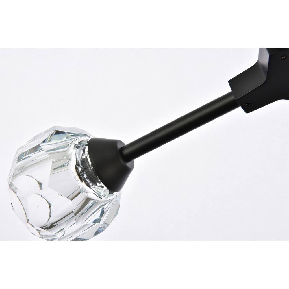 Alt View 2. Elegant Lighting - Zayne 4 Light Pendant in Black - Black And Clear.
