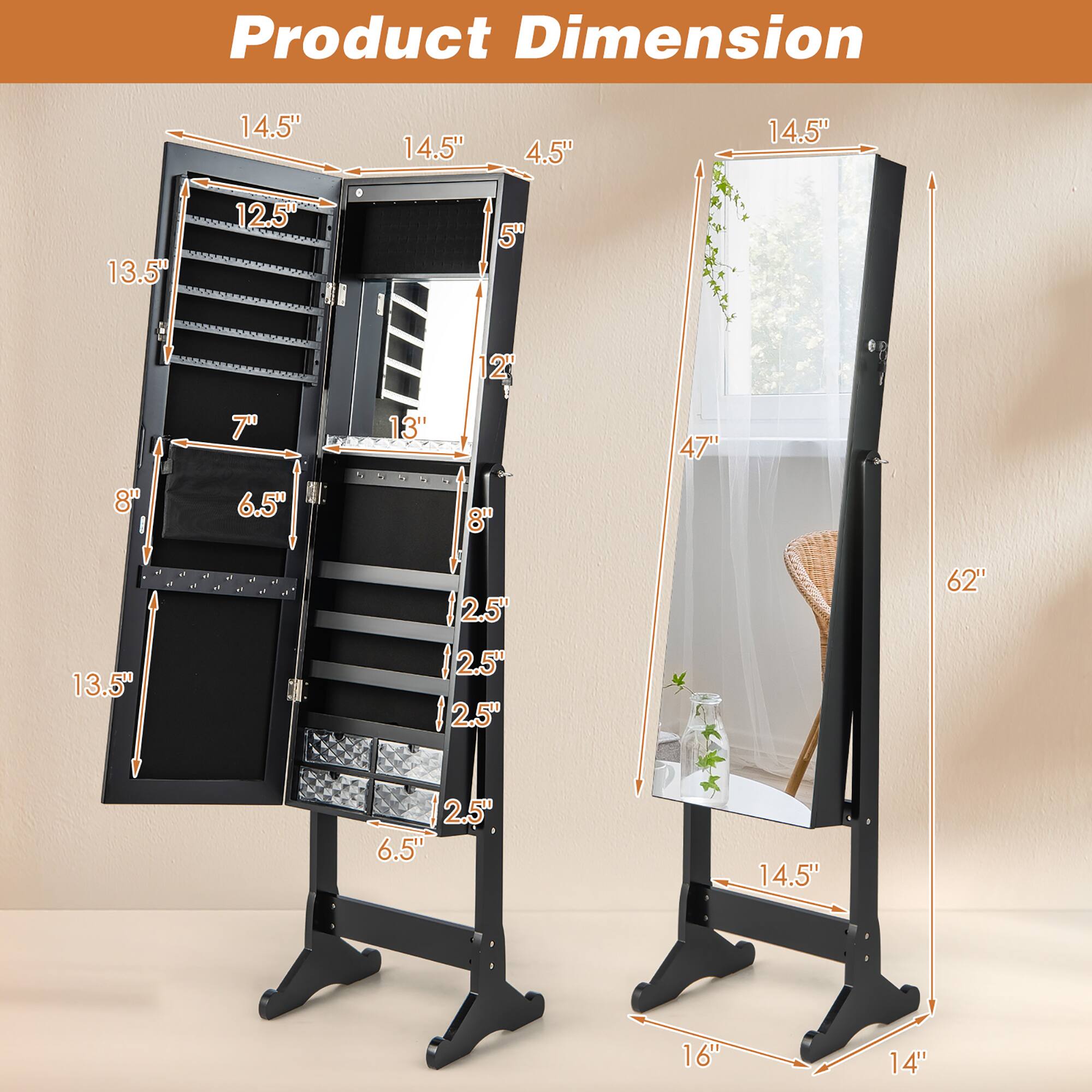 Product Dimension

- 14.5" x 14.5" x 4.5"
- 14.5" x 13.5" x 12.5"
- 5" x 2" x 8"
- 7" x 6.5" x 8"
- 13.5" x 6.5" x 2.5" (x3)
- 14.5" x 16" x 14"
- 47" x 62" x 14.5"