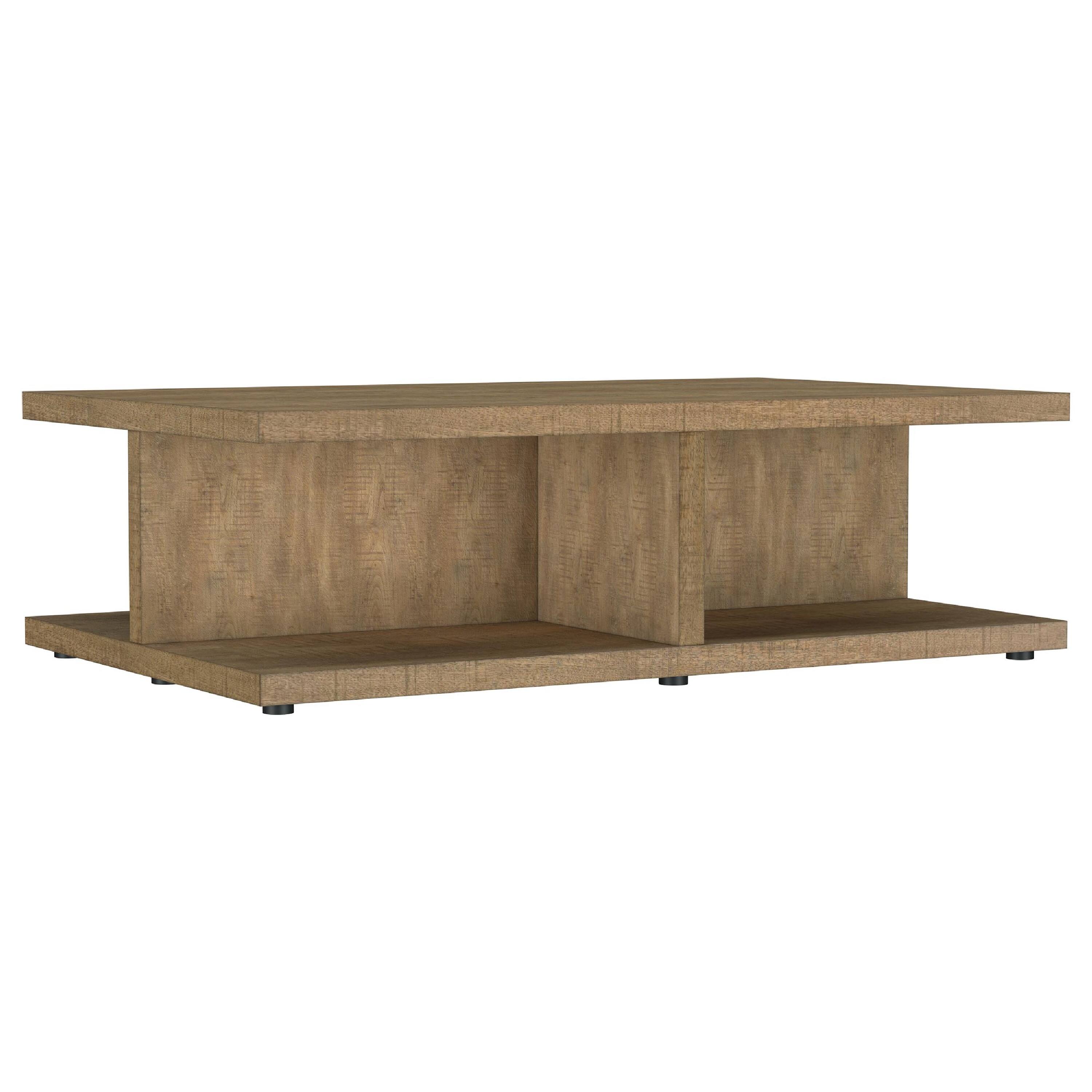 Alt View 1. Manhattan Lane - Chet Square Cocktail Coffee Table, Open Cube Base, Wood 54 Inch - Mango Brown.