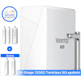 Waterdrop - X12-Basic Tankless RO Water Filter Extra F2-2 Filters - White
