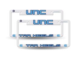 Rico Industries - UNC North Carolina Tar Heels Raised Letter White Plastic License Plate Frame - Set of 2 Frames - Multi