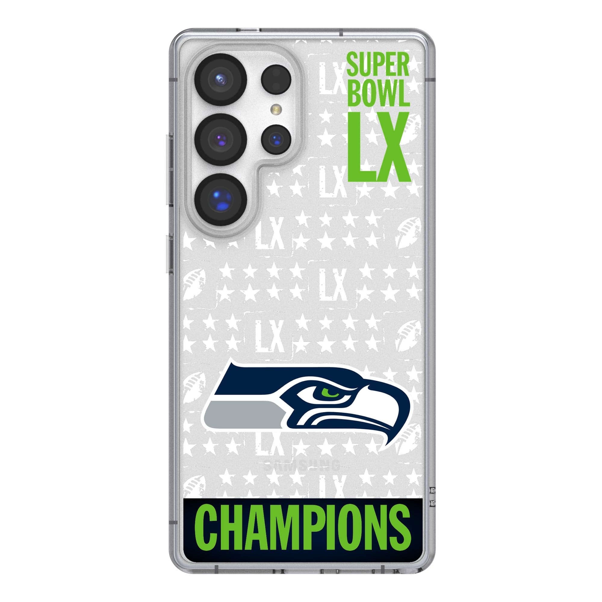 Keyscaper - NFL - Seattle Seahawks Super Bowl LX Champions Galaxy Clear Case - S24 Ultra - Multicolor