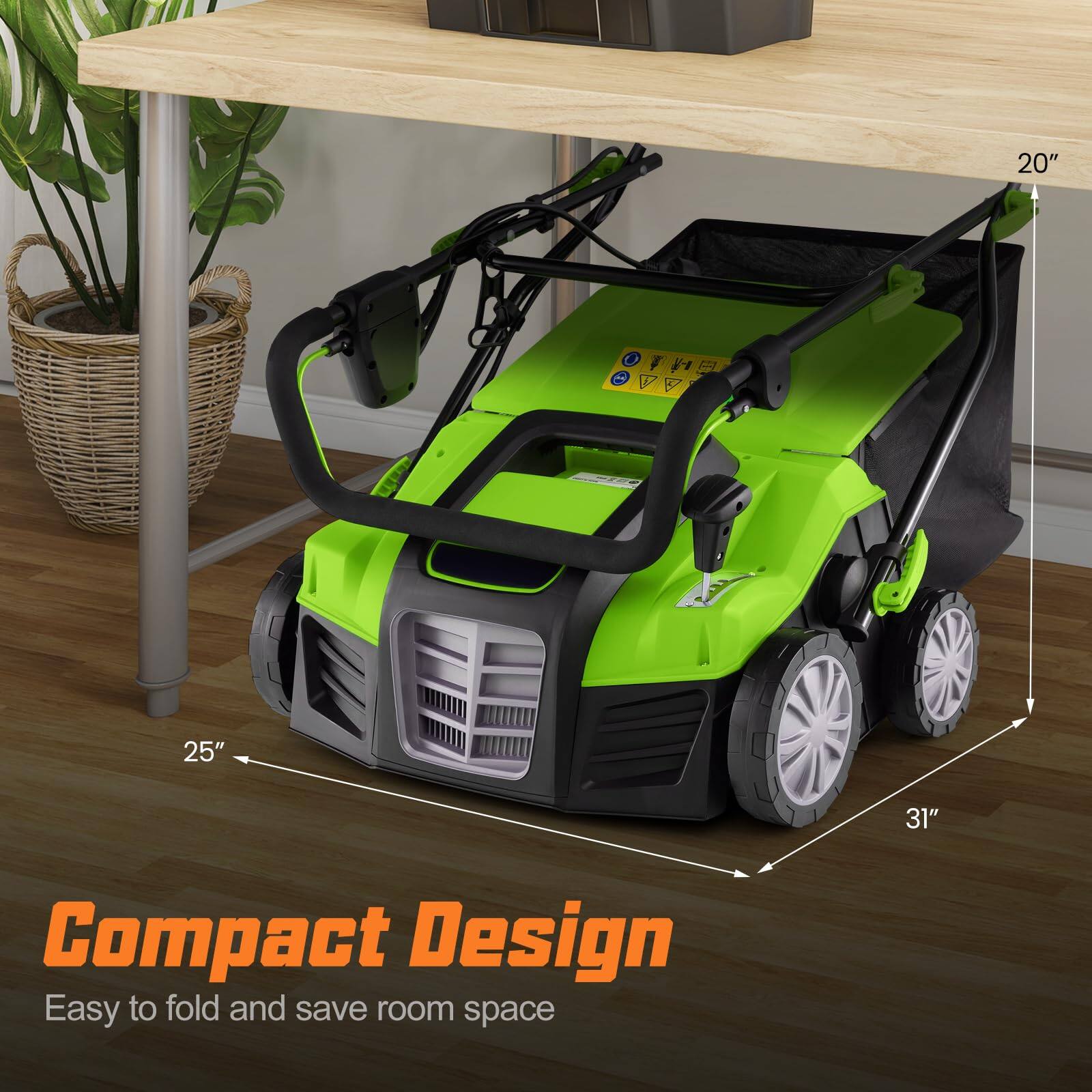 20" 4 V A 25" 31" Compact Design Easy to fold and save room space