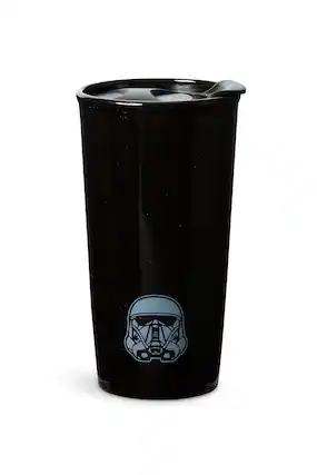 Front. Star Wars - Star Wars: Rogue One Ceramic Travel Mug with Lid - Death Trooper - Black.