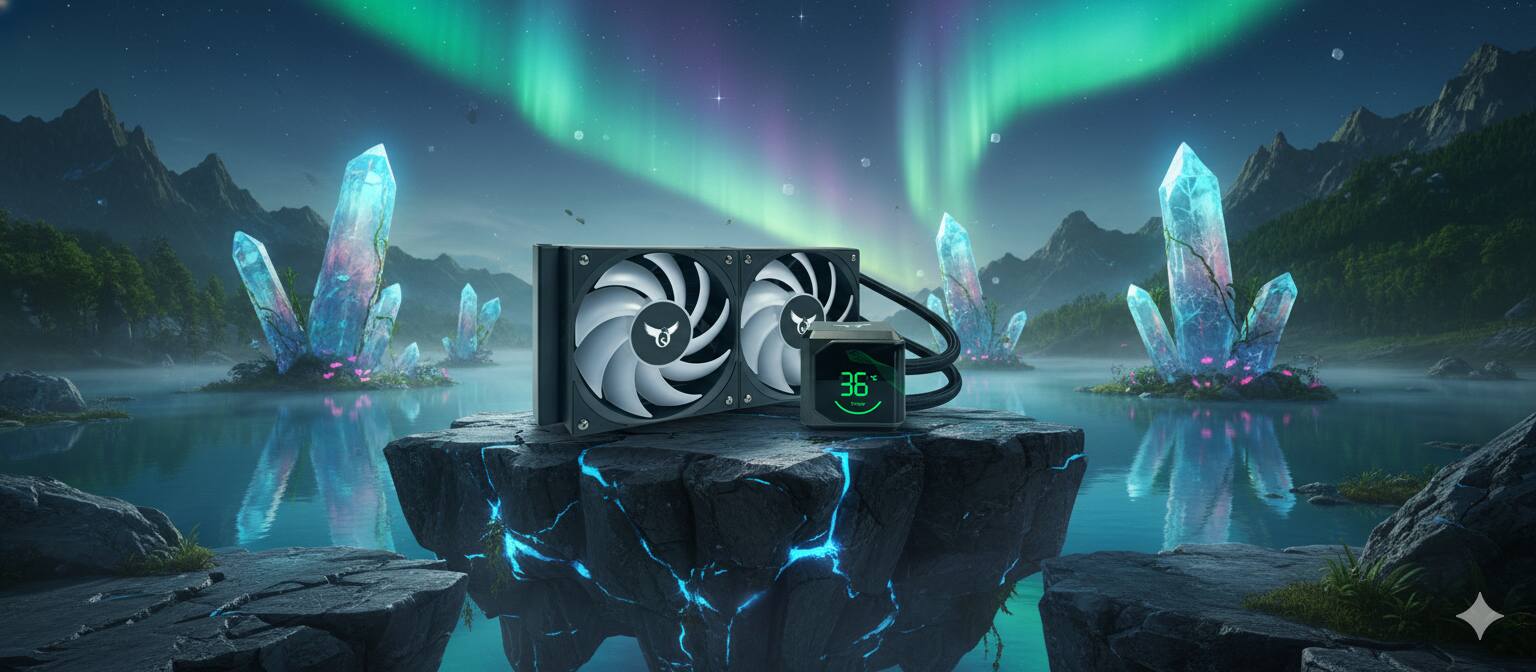 Alt View 9. Osprey - Osprey 240mm AIO CPU Cooler, Copper-Aluminum Radiator, Leakproof ARGB Liquid Cooling System, 2600RPM Hydraulic Pump - Black.