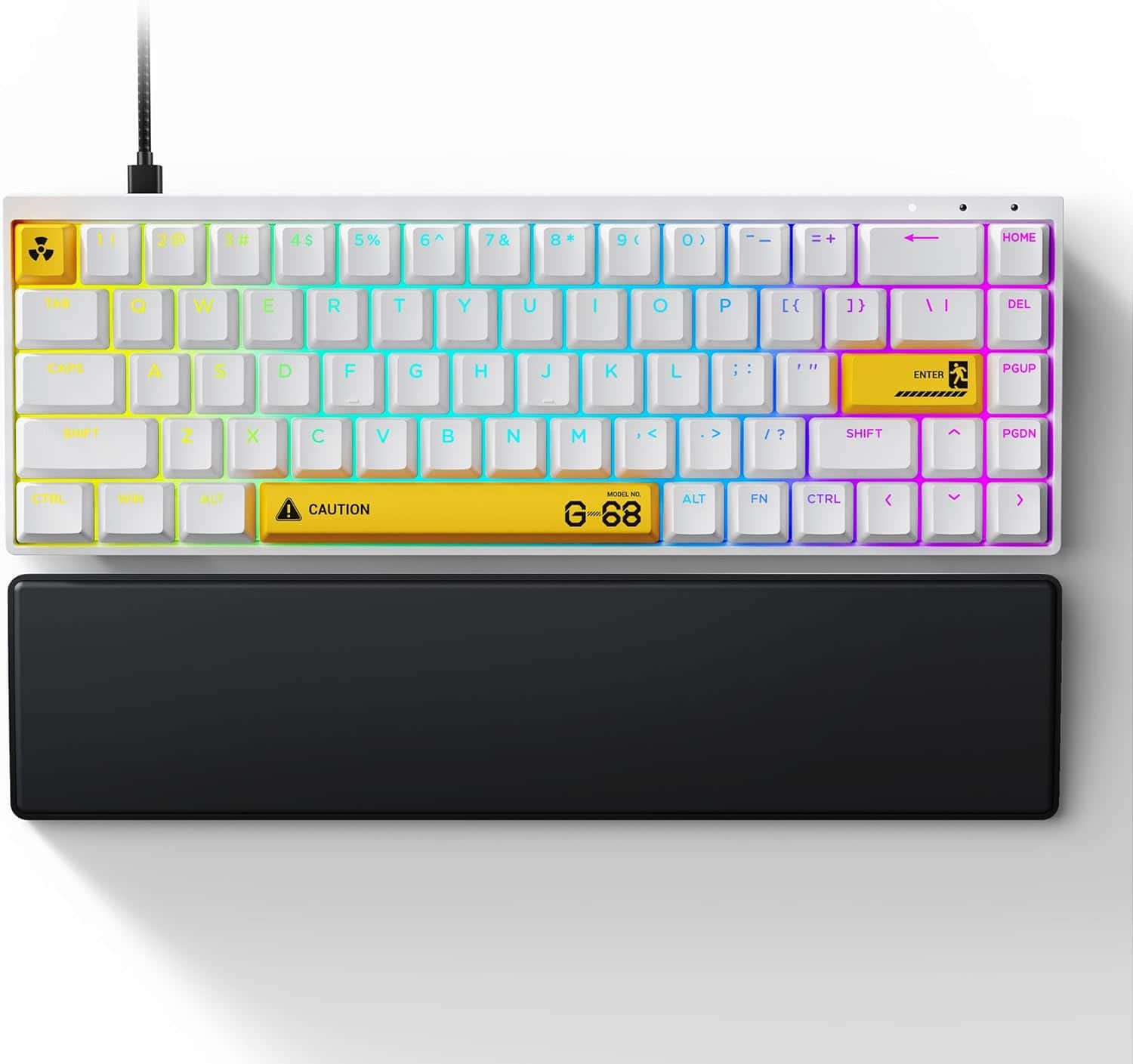 Syntech - Chronos G68HE Hall Effect Rapid Trigger Keyboard, 65% Magnetic, 68 Key, PBT Keycaps, Aluminum Alloy - Yellow