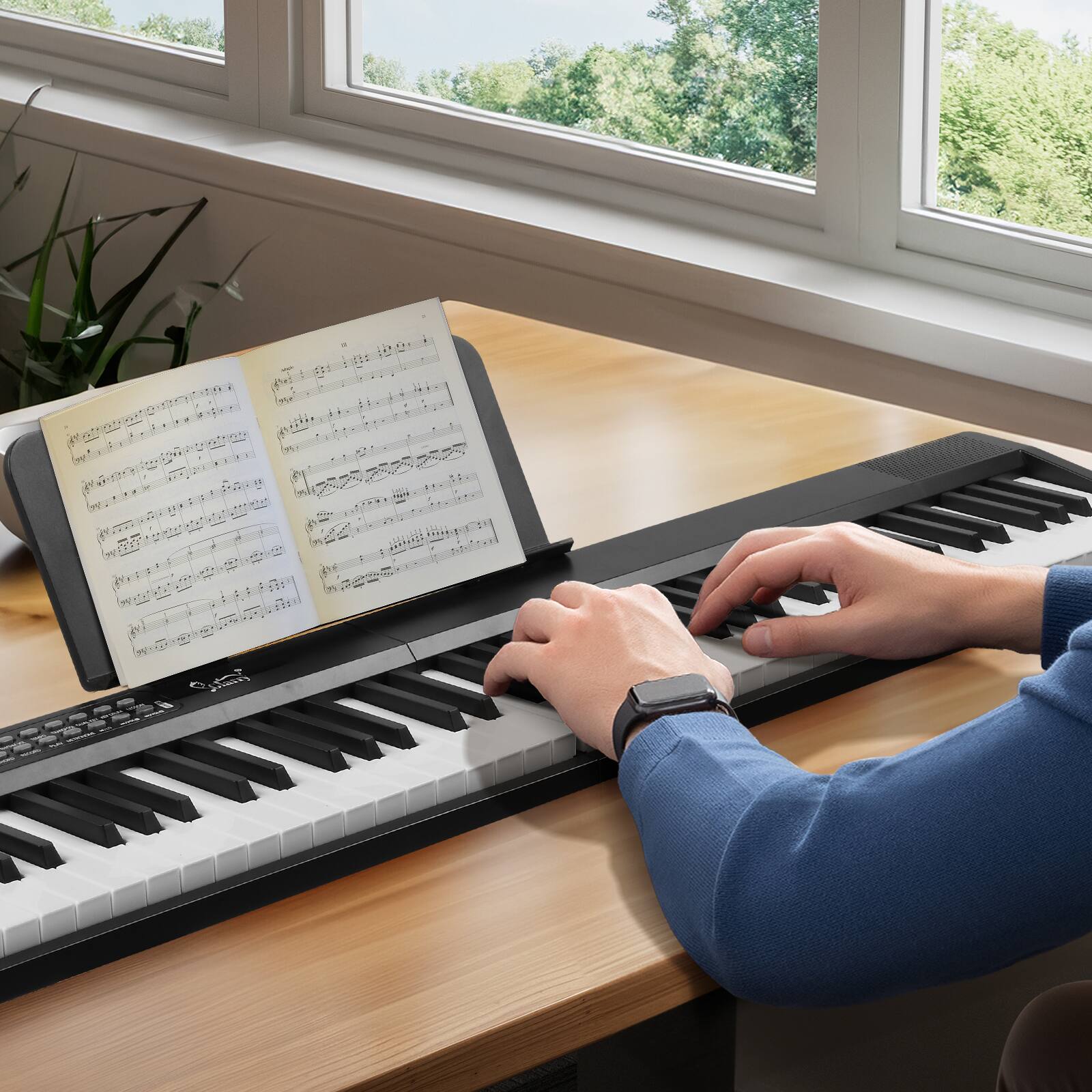 Angle. Winado - Glarry Fold 88-Key Digital Piano Semi-Weighted Electronic Keyboard,Headphone,Bag.