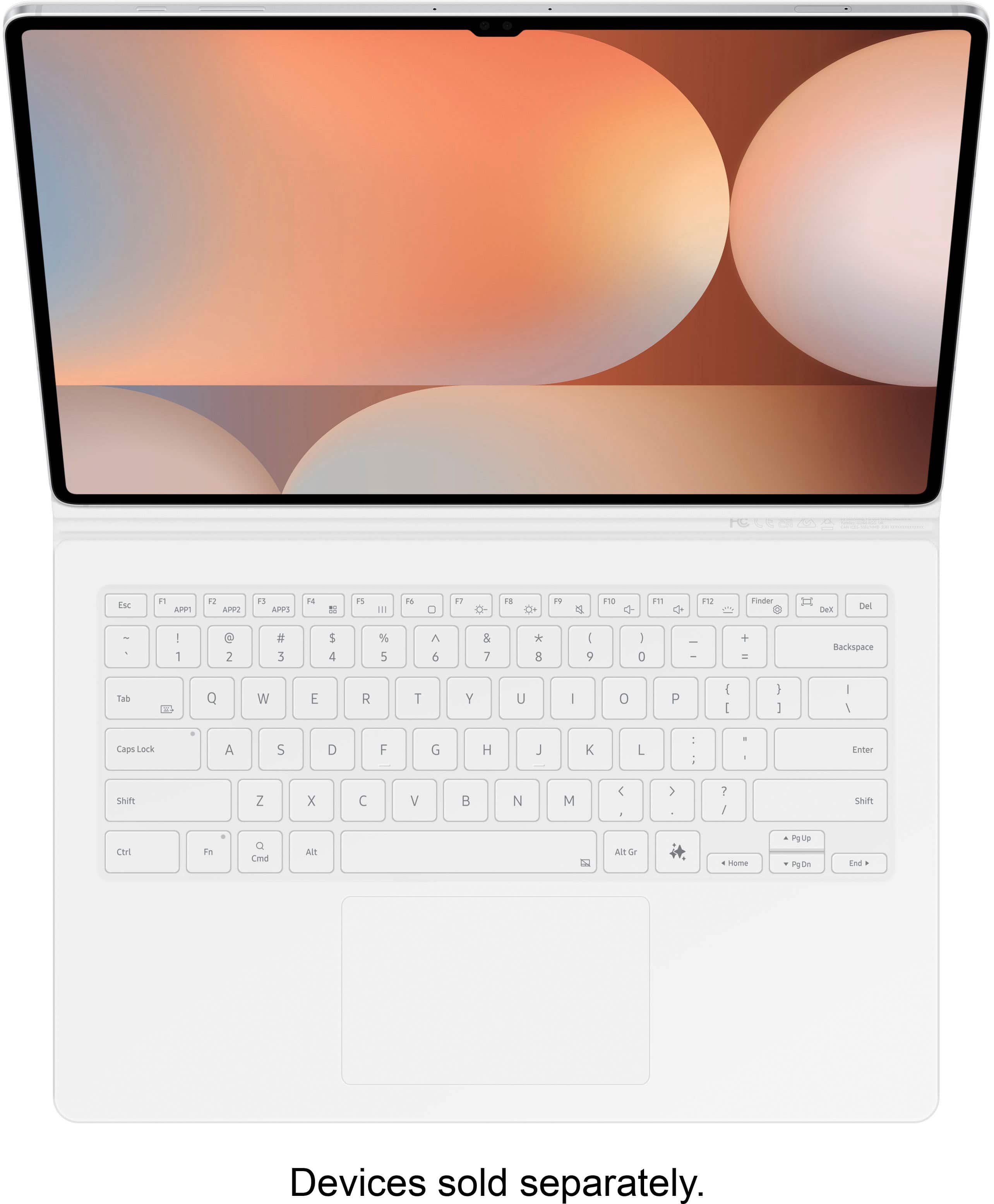 Samsung - Galaxy Tab S10 Ultra/S9 Ultra Book Cover Keyboard - White - Front_Zoom