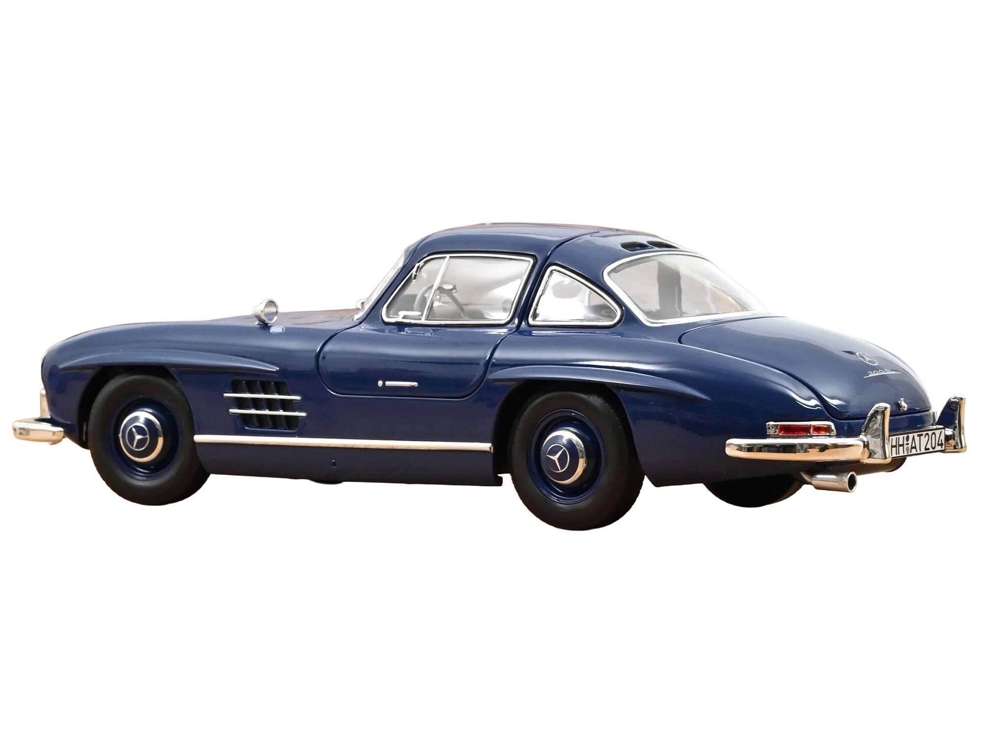 Alt View 6. Norev - 1954 Mercedes-Benz 300 SL Blue 1/18 Diecast Model Car by Norev.