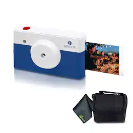 Minolta - Instapix Print Camera with Printer (Blue), Camera Bag, Diginerds Microfiber Cleaning Cloth, Bundle