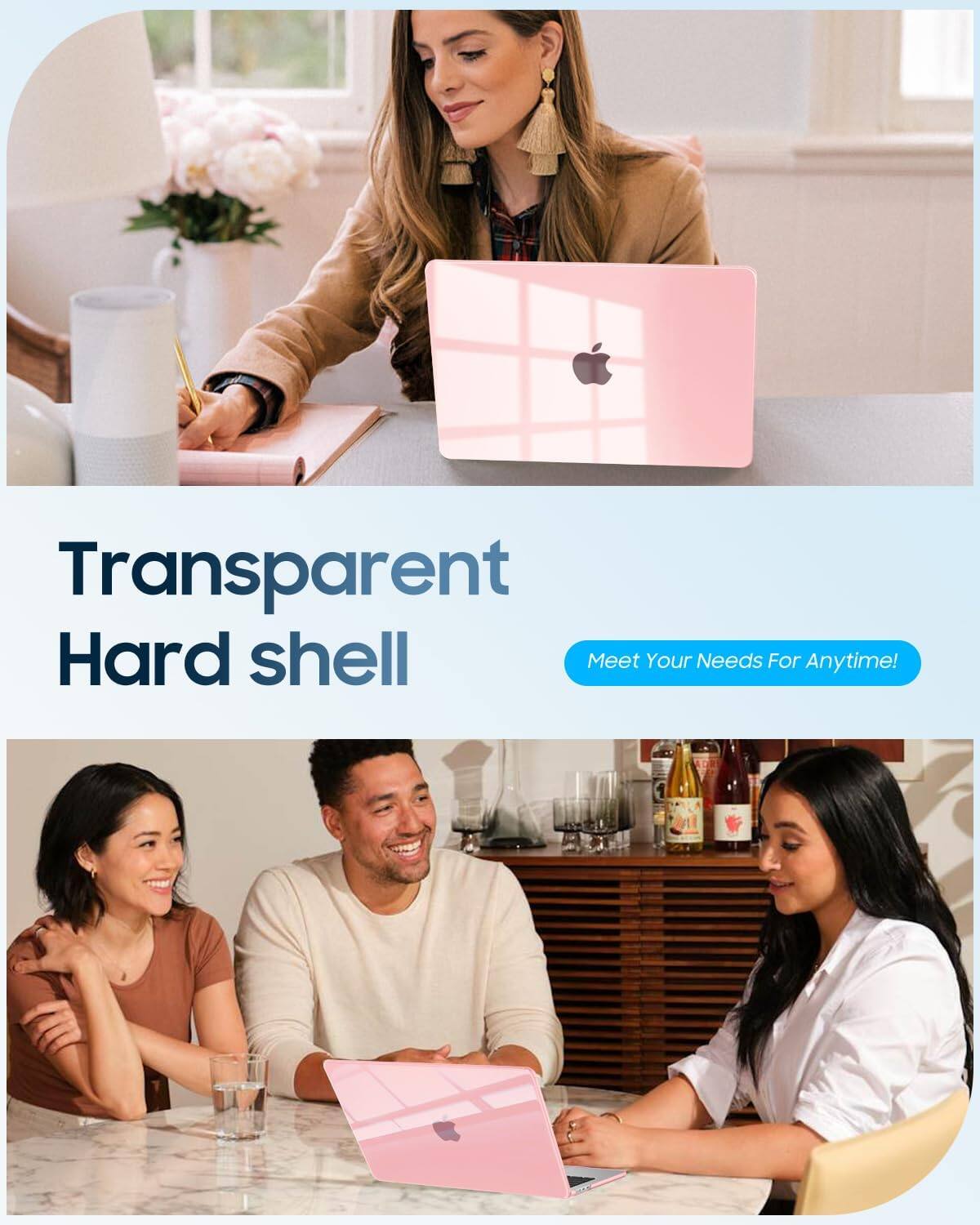Transparent Hard shell  
Meet Your Needs For Anytime!