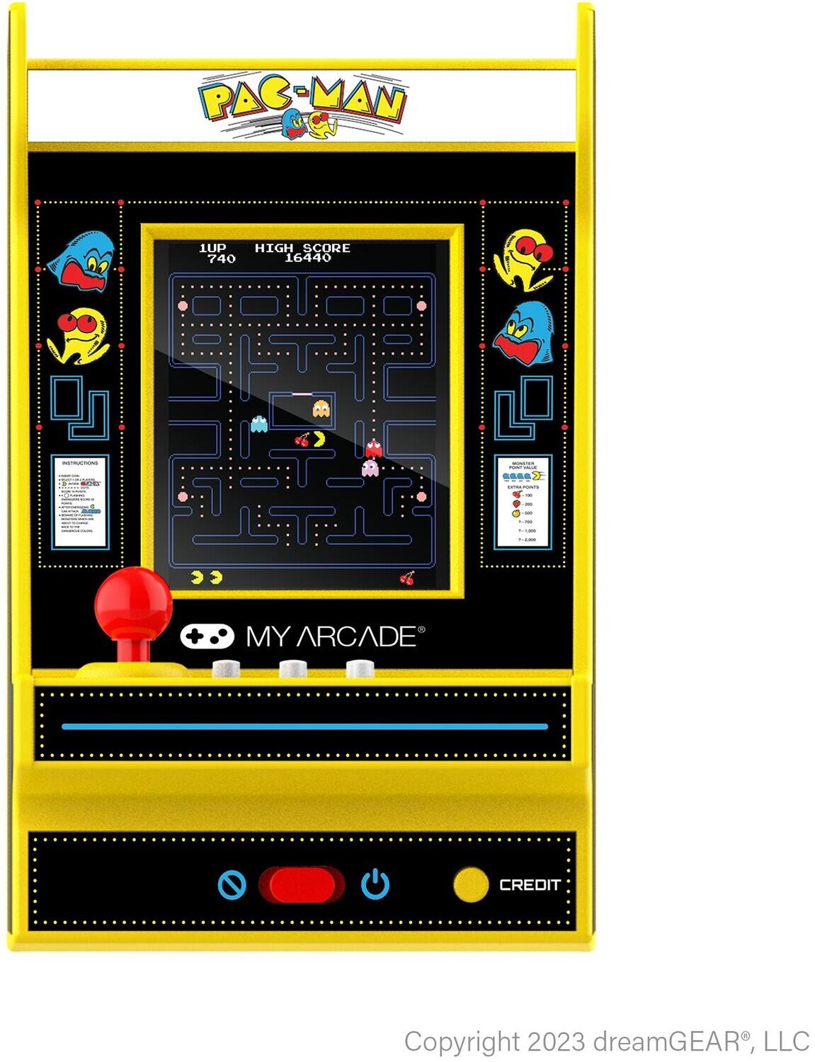 PAC-MAN  
740 16440  

1UP HIGH SCORE  
740 16440  

MY ARCADE CREDIT  

Copyright 2023 dreamGEAR, LLC