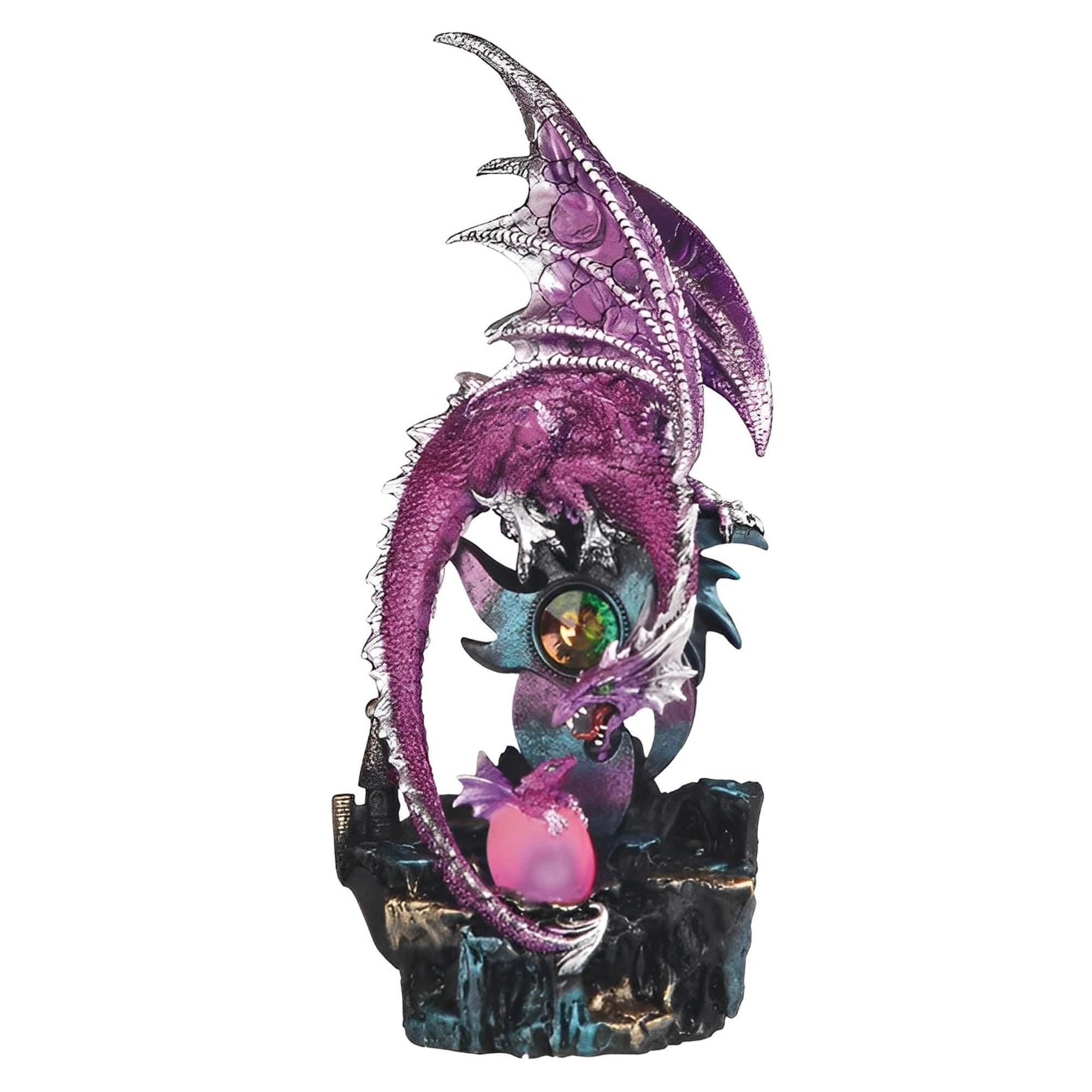FC Design - 12.25"H Dragon with LED Light Figurine Statue Office/Computer Desk Tabletop Medieval Gaming Home Decor Gift - Multi-Color