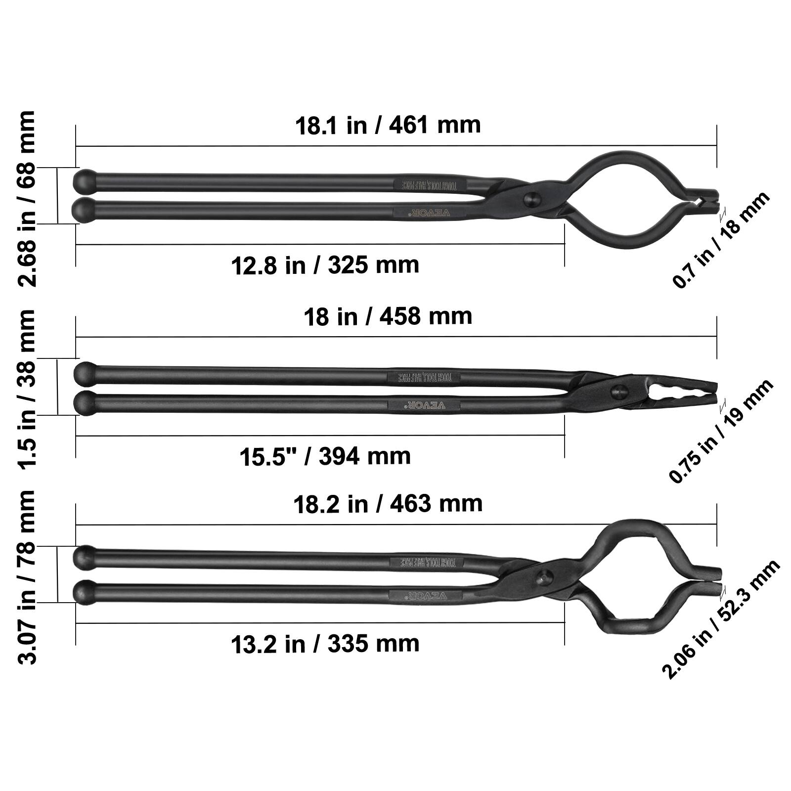- 18.1 in / 461 mm
- 12.8 in / 325 mm
- 18 in / 458 mm
- 15.5" / 394 mm
- 18.2 in / 463 mm
- 13.2 in / 335 mm
- 2.68 in / 68 mm
- 1.5 in / 38 mm
- 3.07 in / 78 mm
- 0.7 in / 18 mm
- 0.75 in / 19 mm
- 2.06 in / 52.3 mm