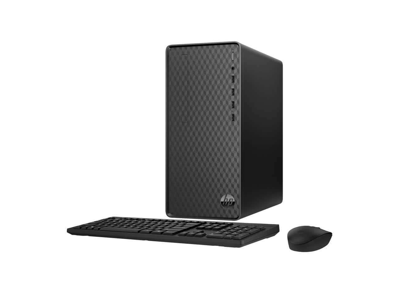 Front. HP - HP Desktop Computer Intel Core i5-13400 12GB Memory 512GB SSD Windows 11 Home M01-F300 - Black.