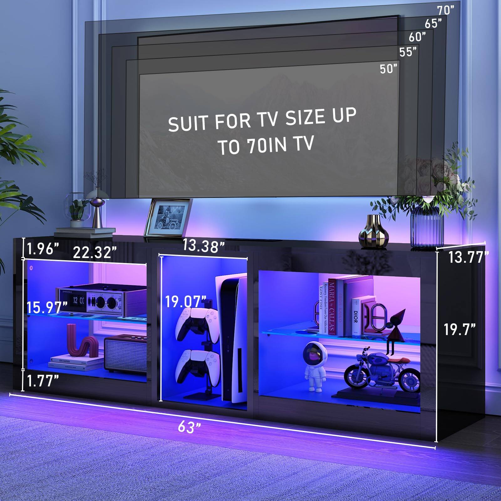 70" 65" 60" 55" 50"

SUIT FOR TV SIZE UP TO 70IN TV

1.96" 22.32" 12 OZ 15.97" LA 1.77"
13.38" 19.07"
63"

13.77" 19.7"

MARIA CALLAS
DIOR
