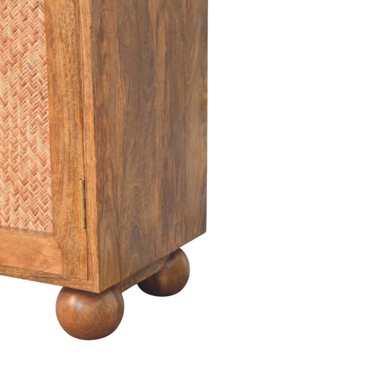 Alt View 4. Artisan Furniture - Artisan Furniture Solid Wood Arched Rattan Two-Door Sideboard, 2 Shelves, Brown - Brown.