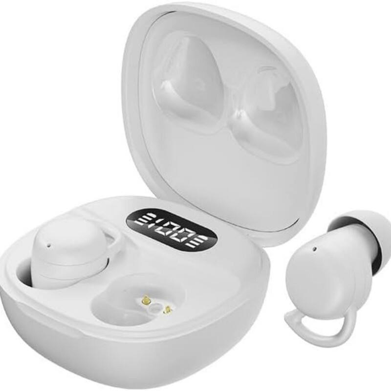 Front. RISOKEYS - Bluetooth Sleep Headphones, 40H Battery, Lightweight Mini Bluetooth Earbuds for Sleeping & Travel, White.
