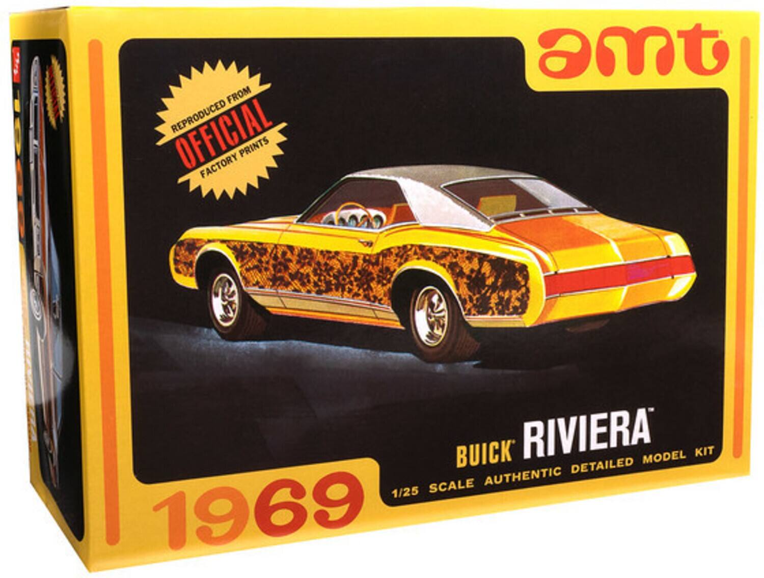 From reproduced official prints factory AMT Buick Riviera model kit detailed scale authentic 1/25 1969