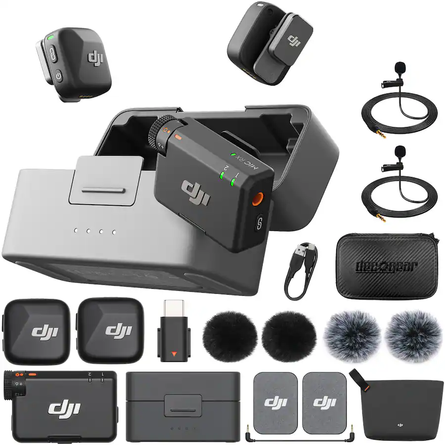 Acquire Mini Rx DJI Mic Mini (2 TX + 1 RX + Charging Case), Ultralight with Accessory ...