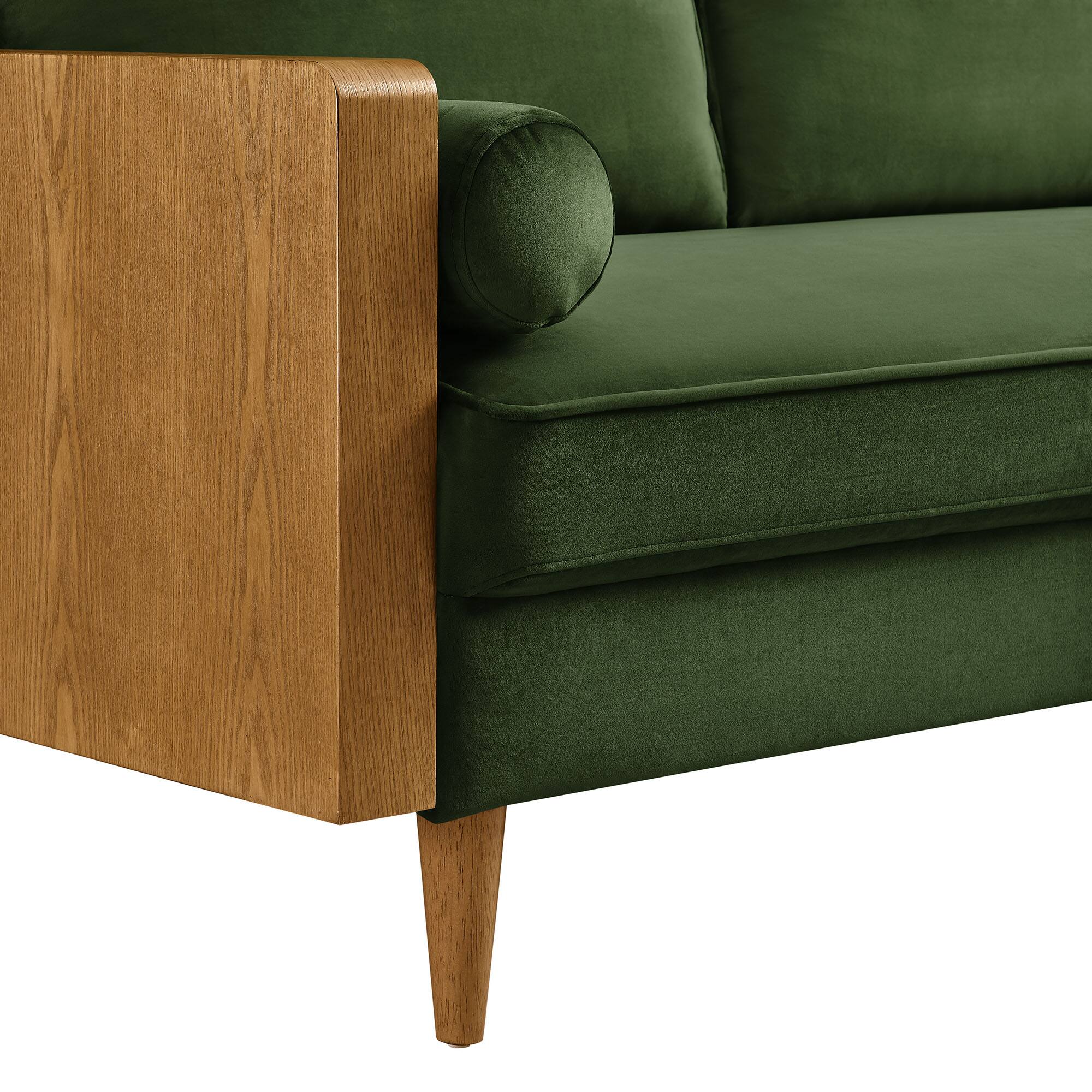 Alt View 5. Modway - Kellan Loveseat - Walnut Moss Green.