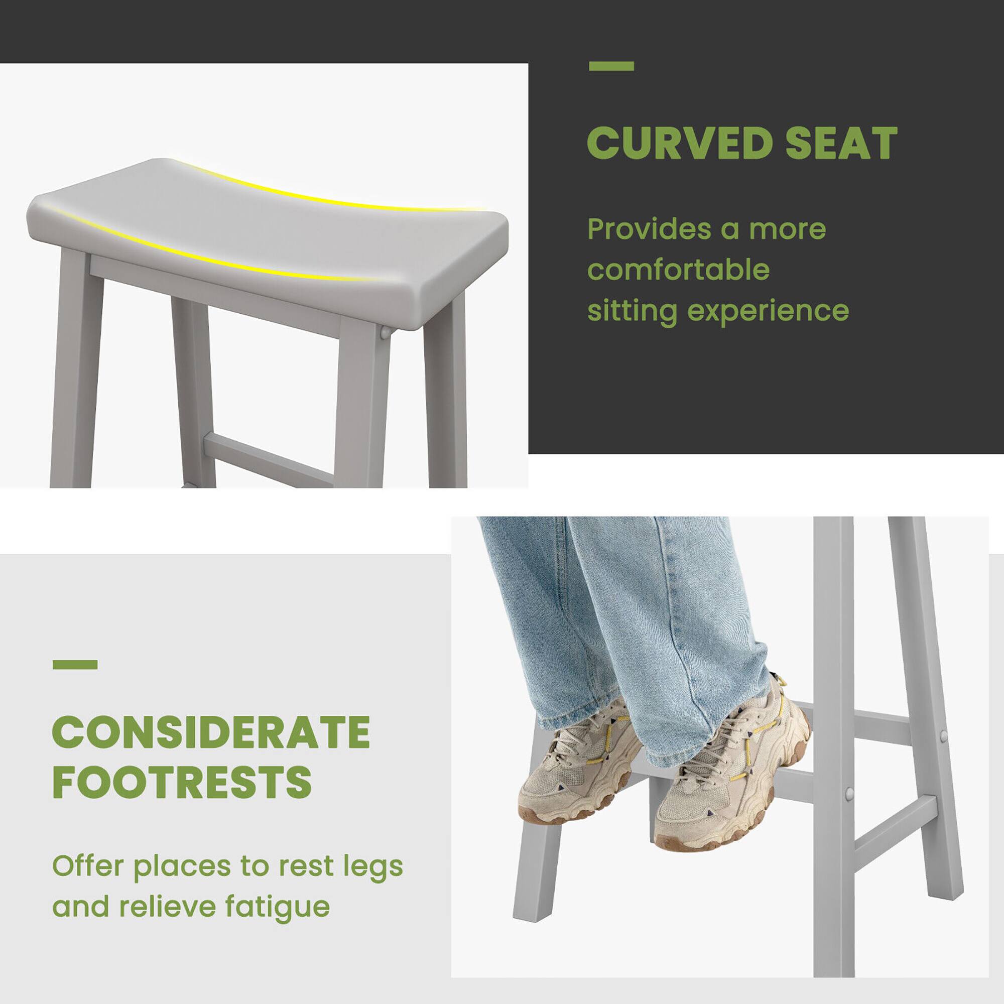 CURVED SEAT
CONSIDERATE FOOTRESTS