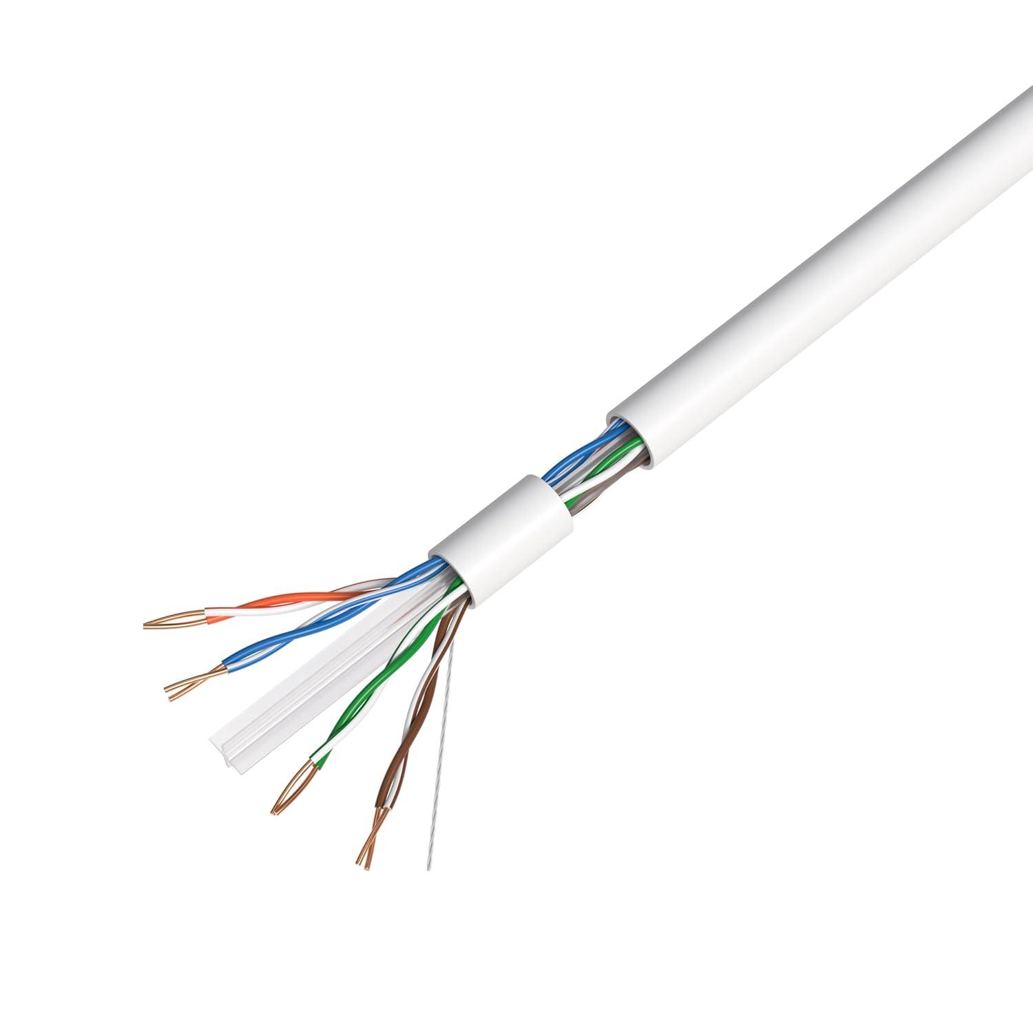 Back. Cables Direct Online - CAT6 1000FT Plenum CMP Ethernet Cable 550MHz 23AWG UTP RJ45 LAN Bulk Network Wire CCA Copper Clad Aluminum, White.