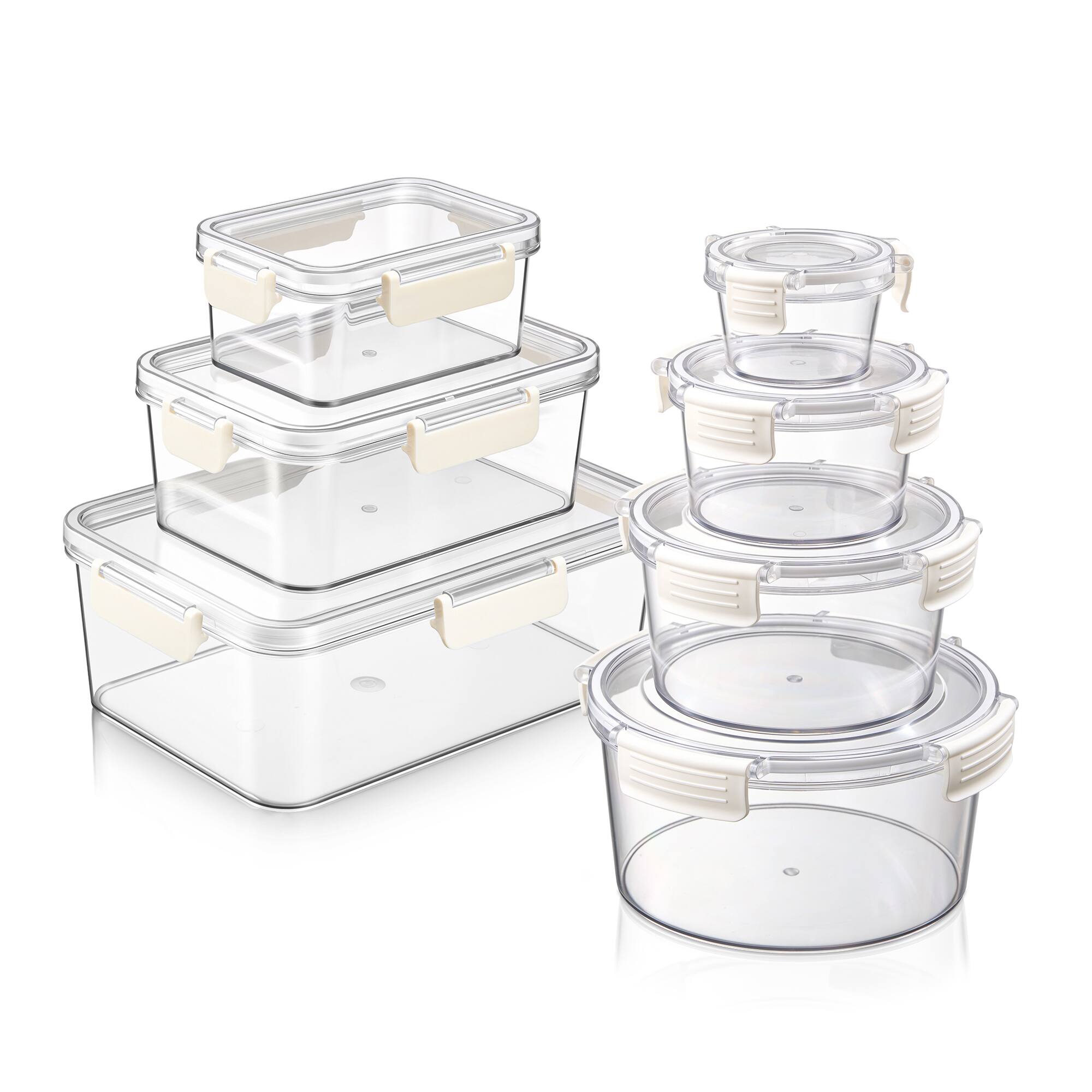 Angle. Sorbus - Sorbus 7-Piece BPA-Free Food Storage Container Set – Stackable & Nestable Plastic Containers with Snap-On Lids Meal Prep - Clear.