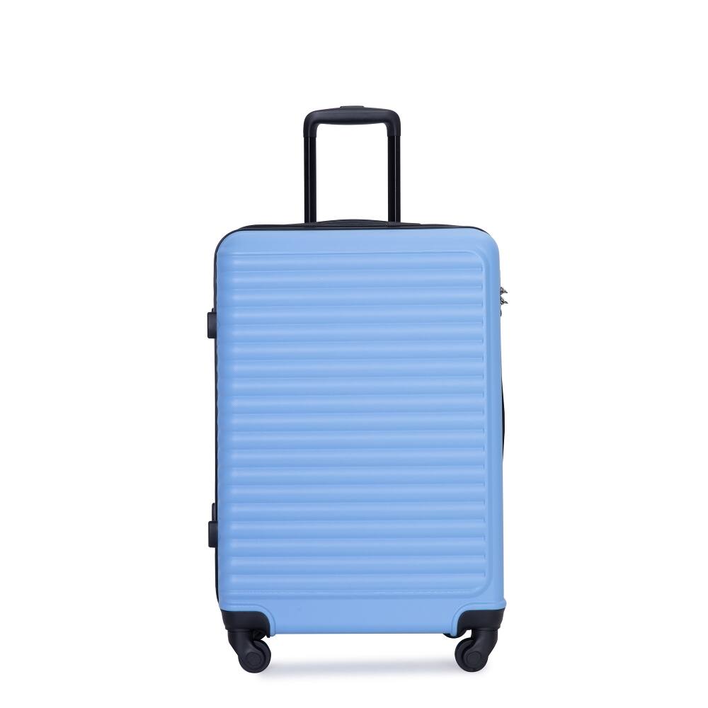 Angle. Ropilly - Ropilly 3 Piece Luggage Set Hardshell Suitcase with Wheels Light Blue - Light Blue.